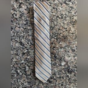 Striped Leaded Gold and Black Men's Silk Tie